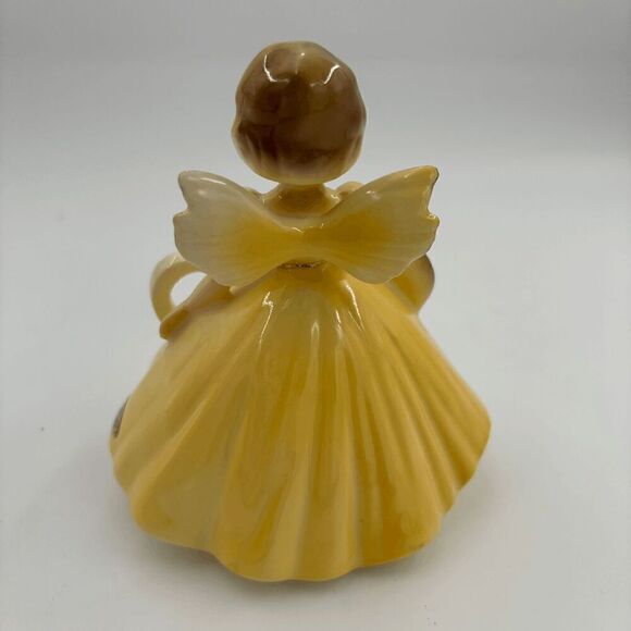 Vintage Josef Originals Porcelain Birthday Angel Girl age 8 Yellow Dress Japan - Picture 4 of 7